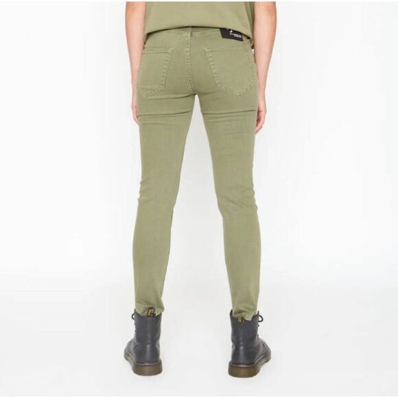 Sandrine Rose x Free People Mid-rise Skinny Jean Army Green Sz 27 - Picture 6 of 8